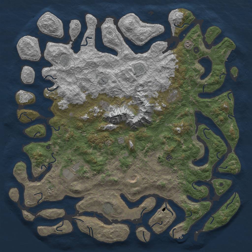 Rust Map: Procedural Map, Size: 6000, Seed: 42550467, 22 Monuments