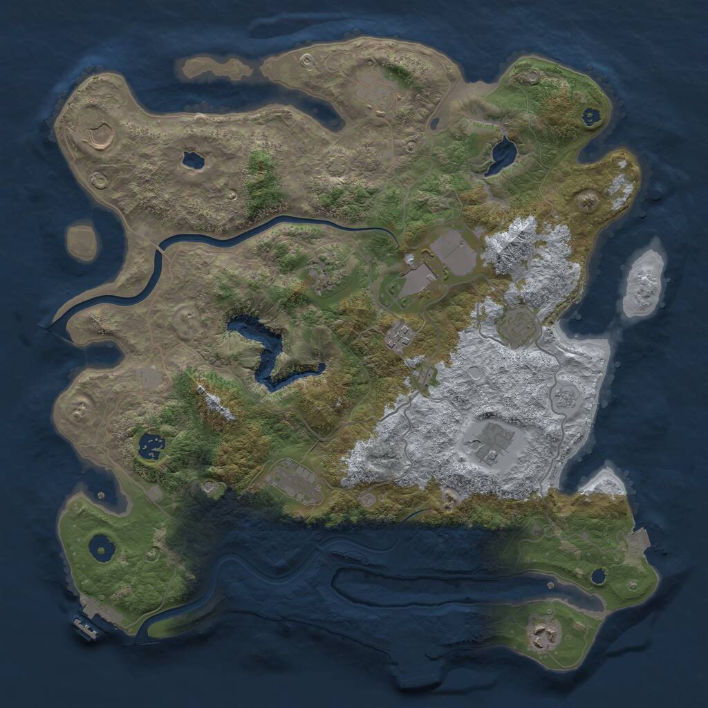 Rust Map: Procedural Map, Size: 4000, Seed: 2097872077, 16 Monuments