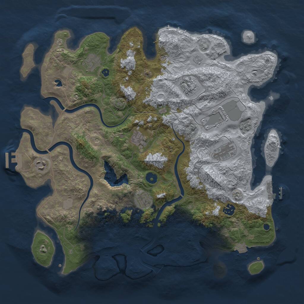 Rust Map: Procedural Map, Size: 4000, Seed: 5051995, 15 Monuments