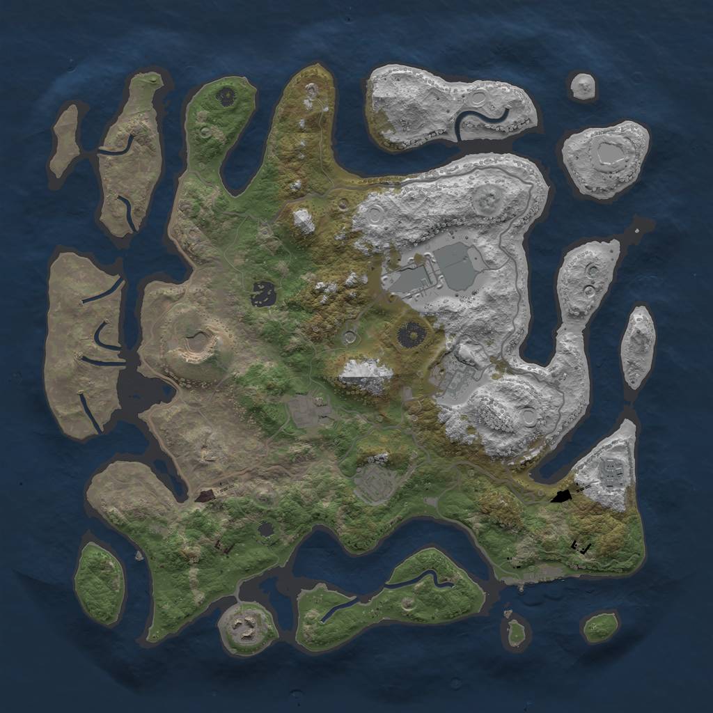 Rust Map: Procedural Map, Size: 4000, Seed: 5051995, 18 Monuments