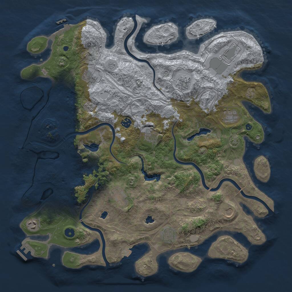 Rust Map: Procedural Map, Size: 4500, Seed: 1792984718, 17 Monuments
