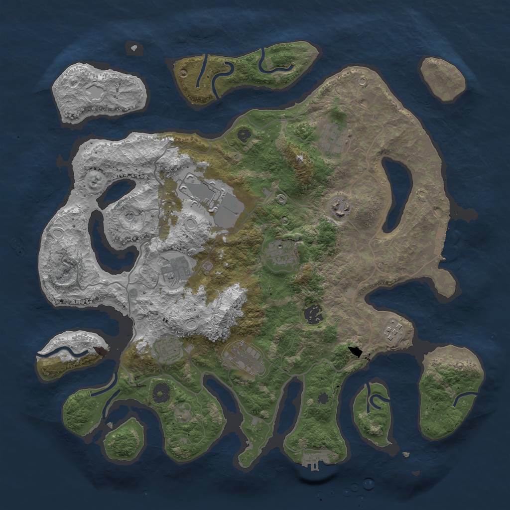 Rust Map: Procedural Map, Size: 4000, Seed: 1111163017, 20 Monuments