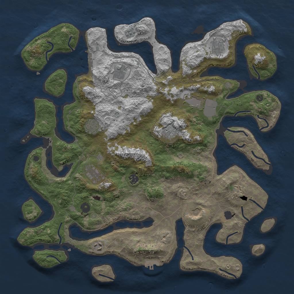 Rust Map: Procedural Map, Size: 4500, Seed: 1967243356, 22 Monuments