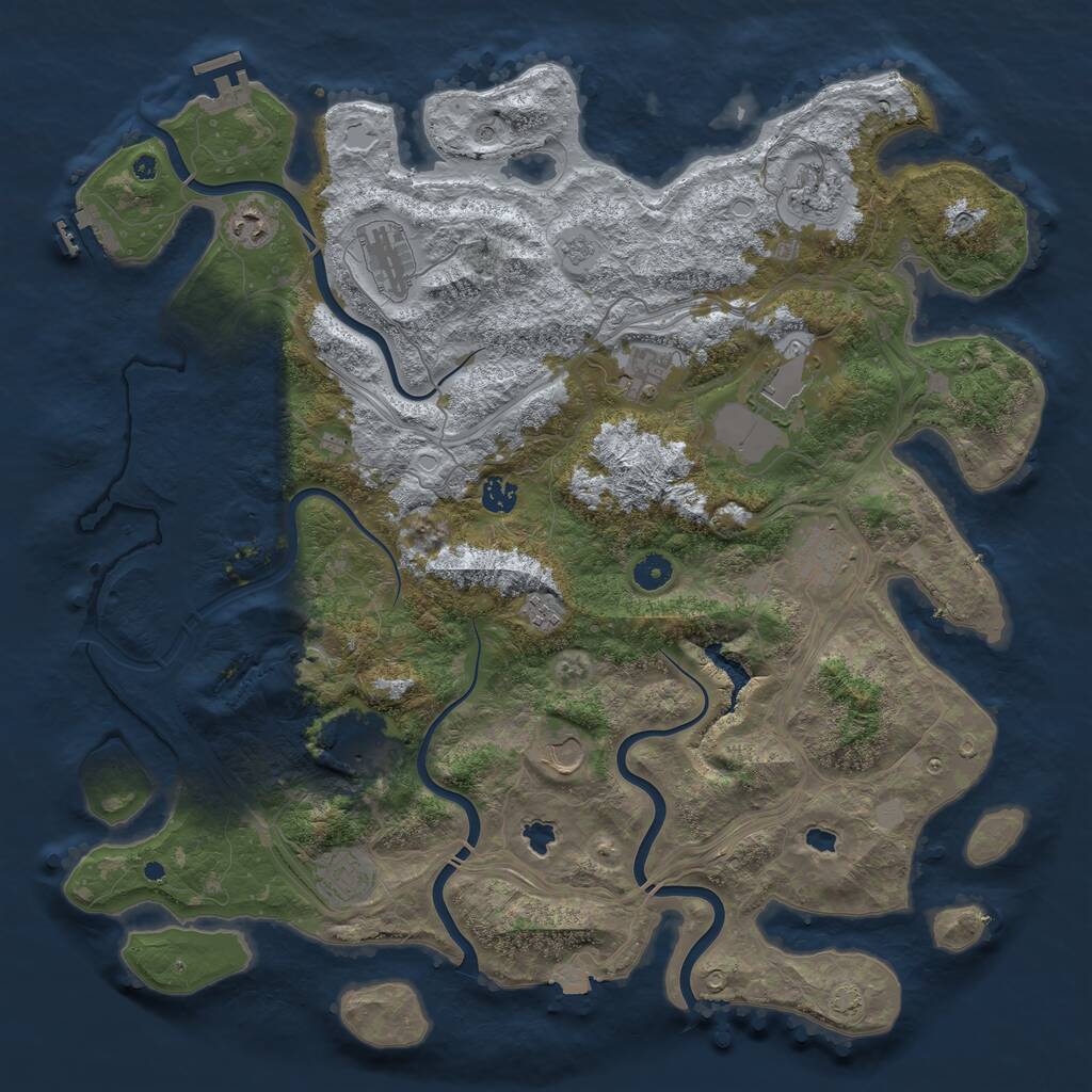 Rust Map: Procedural Map, Size: 4500, Seed: 1967243356, 17 Monuments
