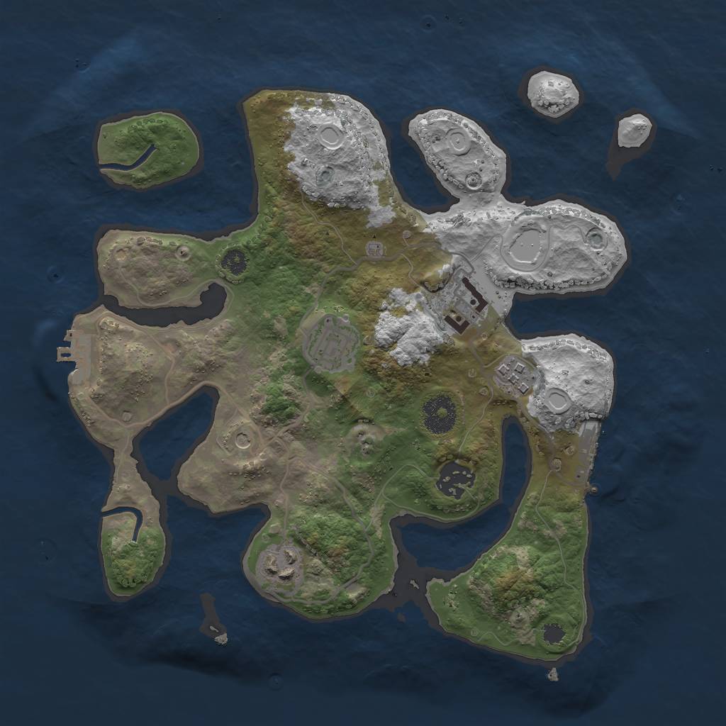 Rust Map: Procedural Map, Size: 3000, Seed: 3051994, 16 Monuments