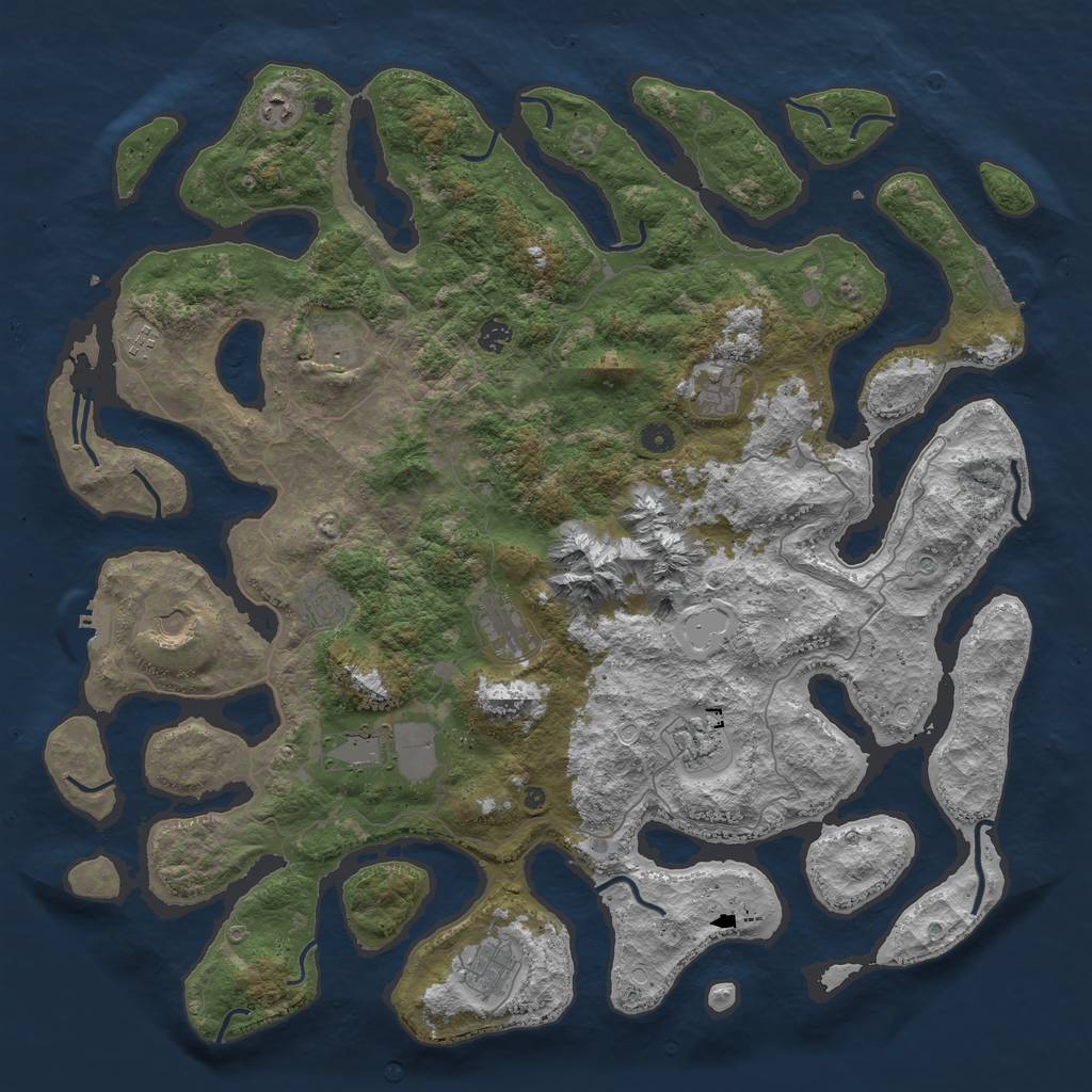 Rust Map: Procedural Map, Size: 5000, Seed: 5437, 22 Monuments