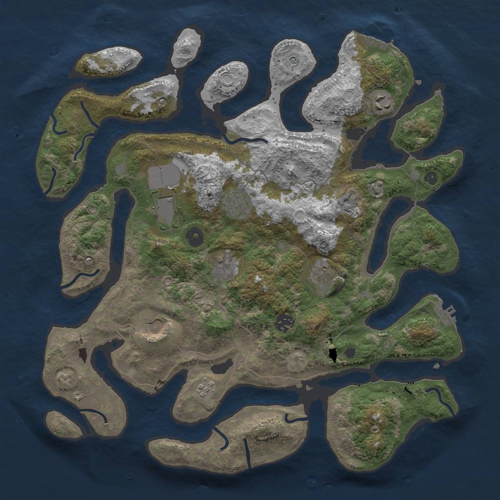 Rust Map: Procedural Map, Size: 4000, Seed: 671989, 19 Monuments