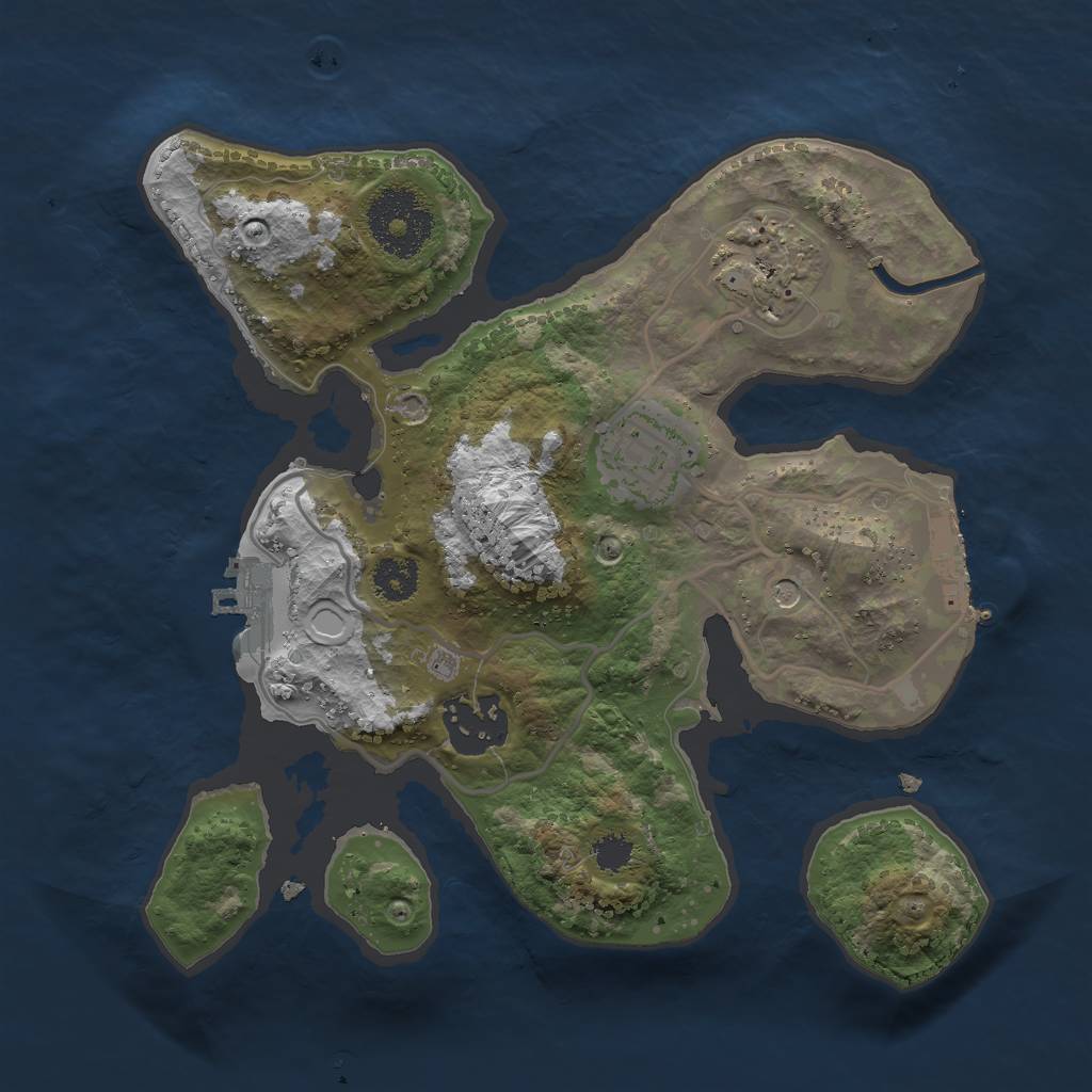 Rust Map: Procedural Map, Size: 2500, Seed: 6848375, 14 Monuments