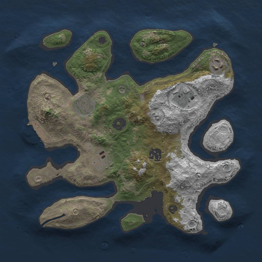 Rust Map: Procedural Map, Size: 3000, Seed: 1095729097, 15 Monuments