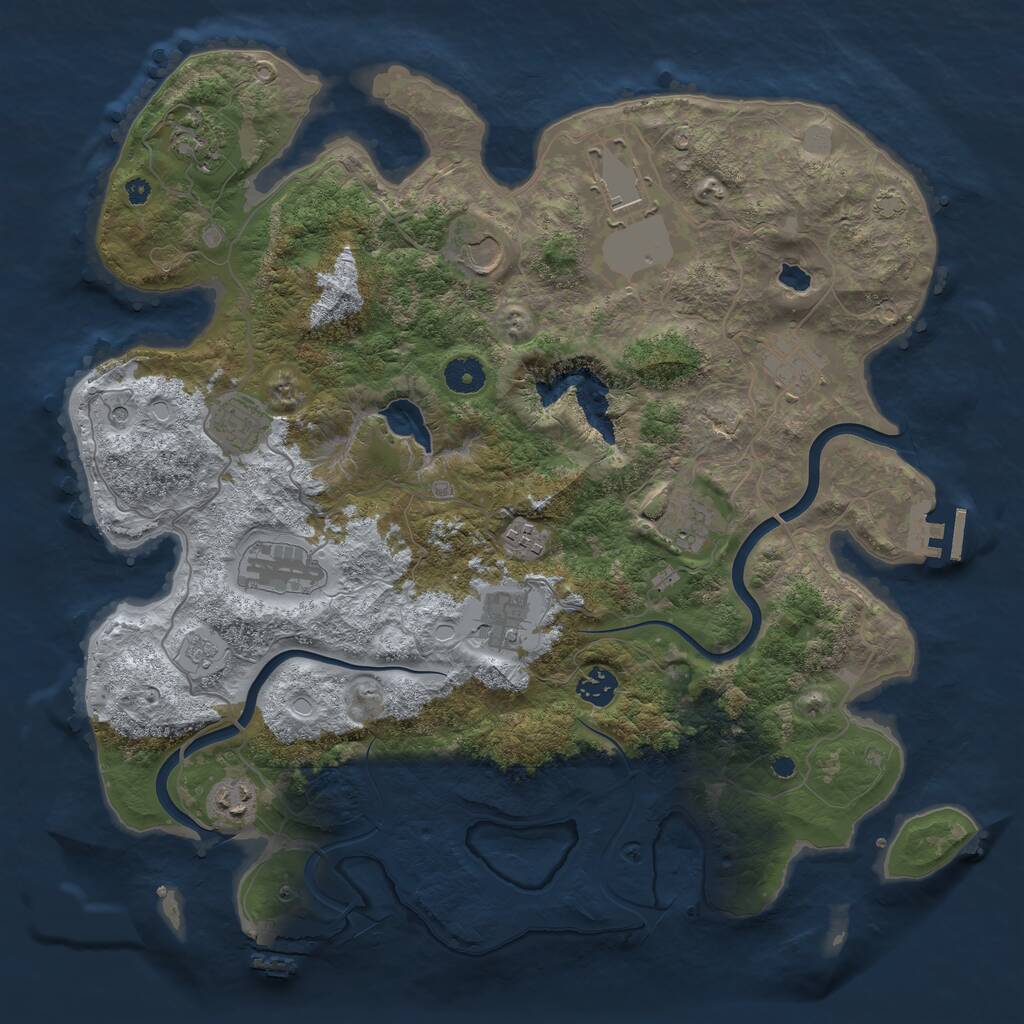 Rust Map: Procedural Map, Size: 4000, Seed: 514634062, 17 Monuments