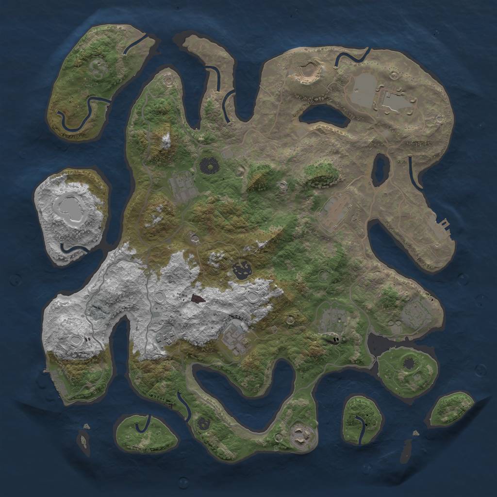 Rust Map: Procedural Map, Size: 4000, Seed: 514634062, 21 Monuments