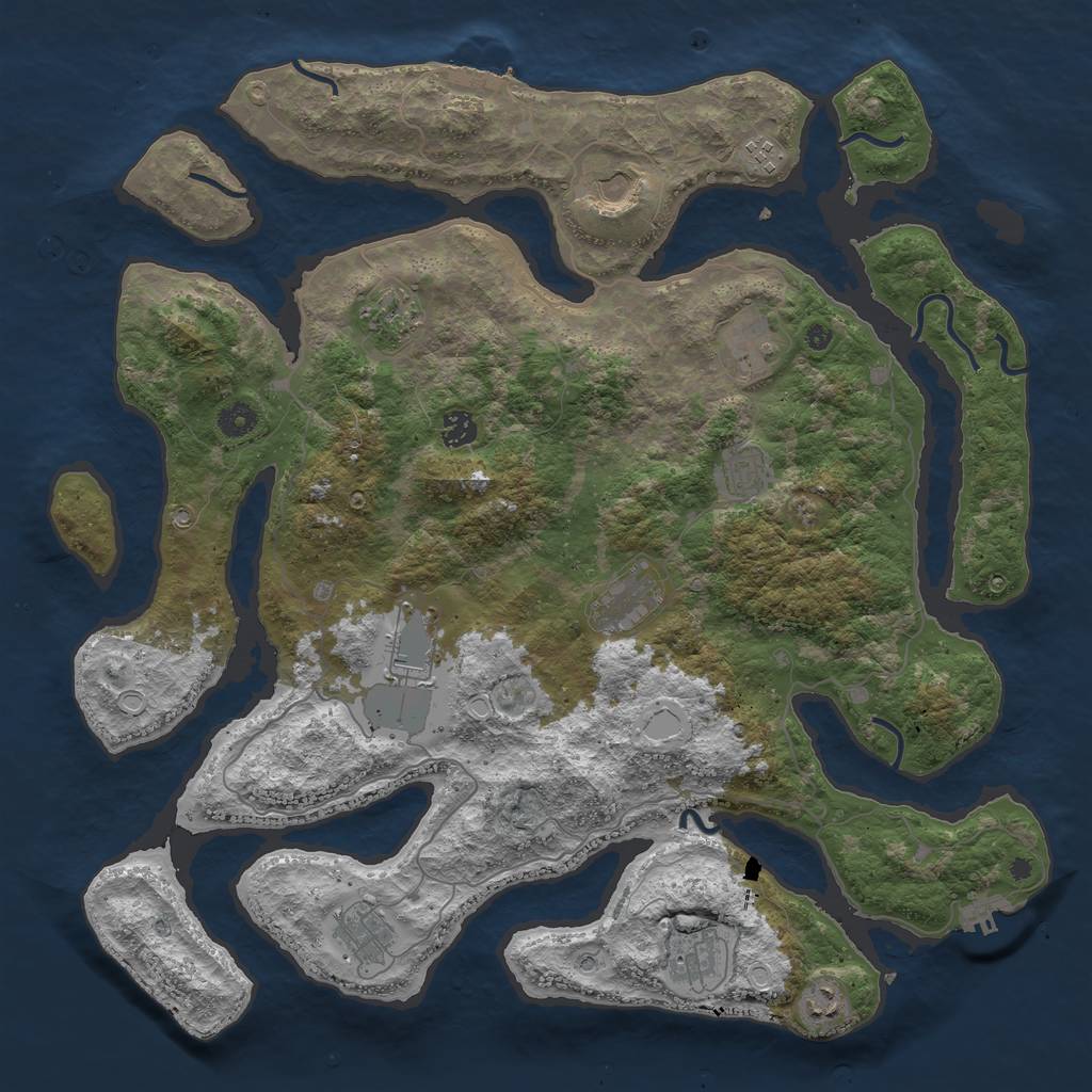 Rust Map: Procedural Map, Size: 4400, Seed: 2147483647, 22 Monuments