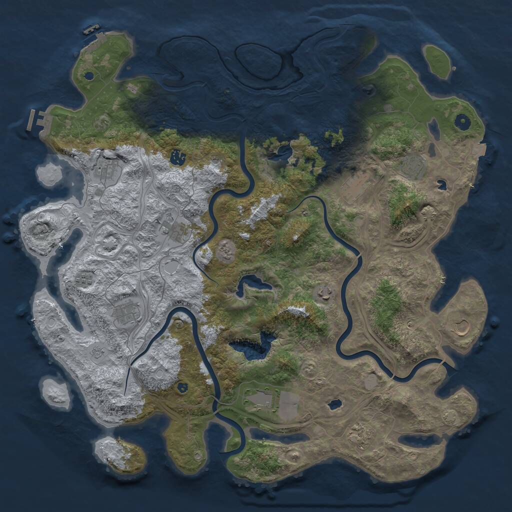 Rust Map: Procedural Map, Size: 4800, Seed: 1848690284, 17 Monuments
