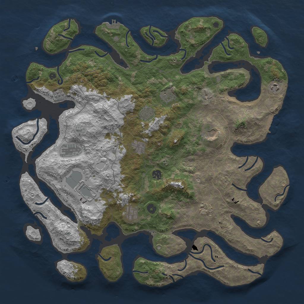 Rust Map: Procedural Map, Size: 4800, Seed: 1848690284, 22 Monuments