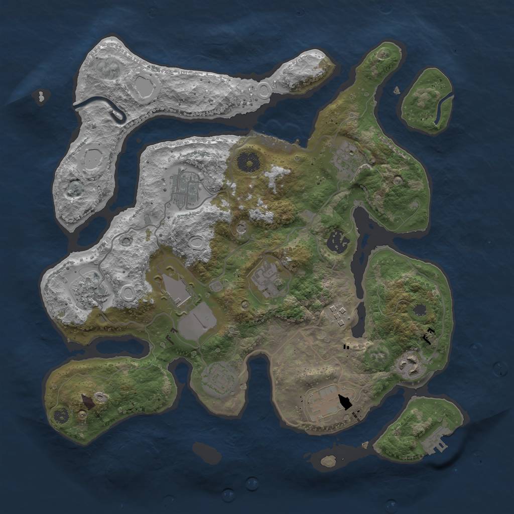 Rust Map: Procedural Map, Size: 3500, Seed: 863194566, 21 Monuments