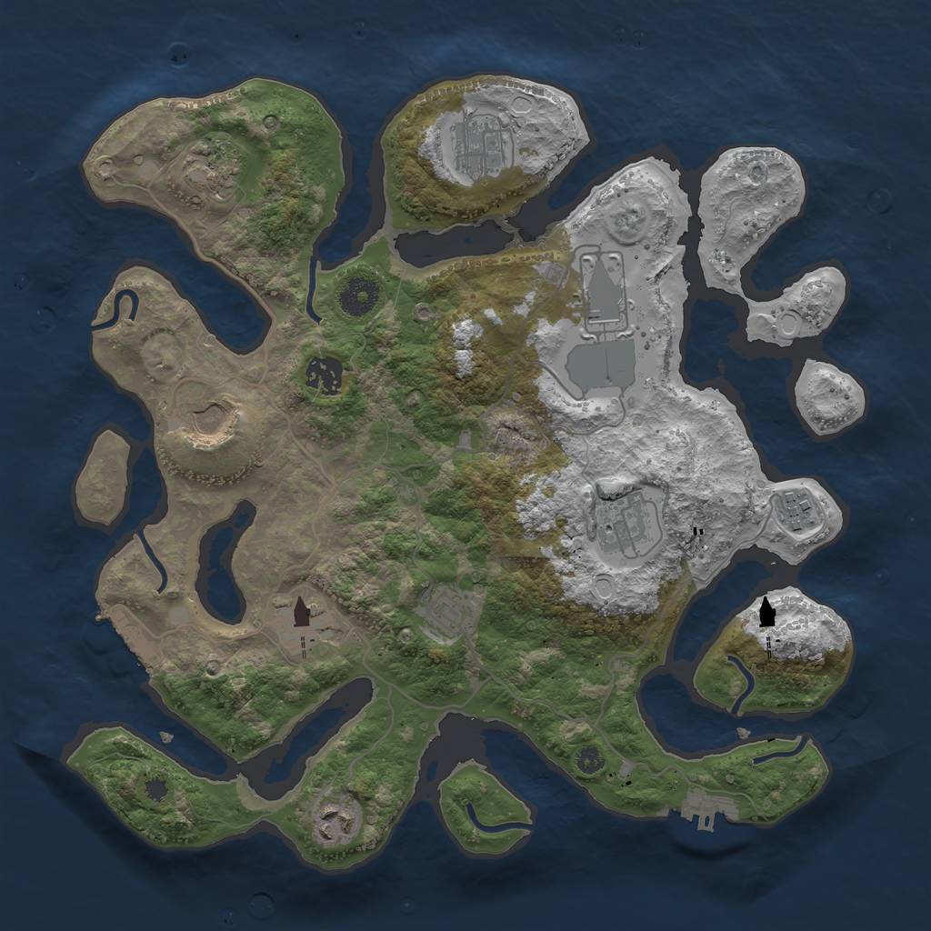 Rust Map: Procedural Map, Size: 3600, Seed: 856328419, 20 Monuments