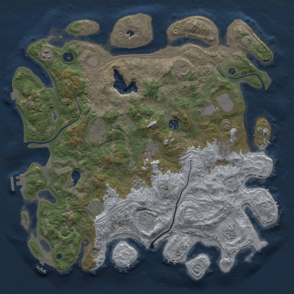 Rust Map: Procedural Map, Size: 4250, Seed: 5082021, 17 Monuments