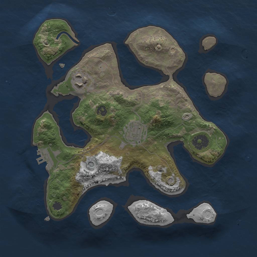 Rust Map: Procedural Map, Size: 2500, Seed: 6544, 12 Monuments