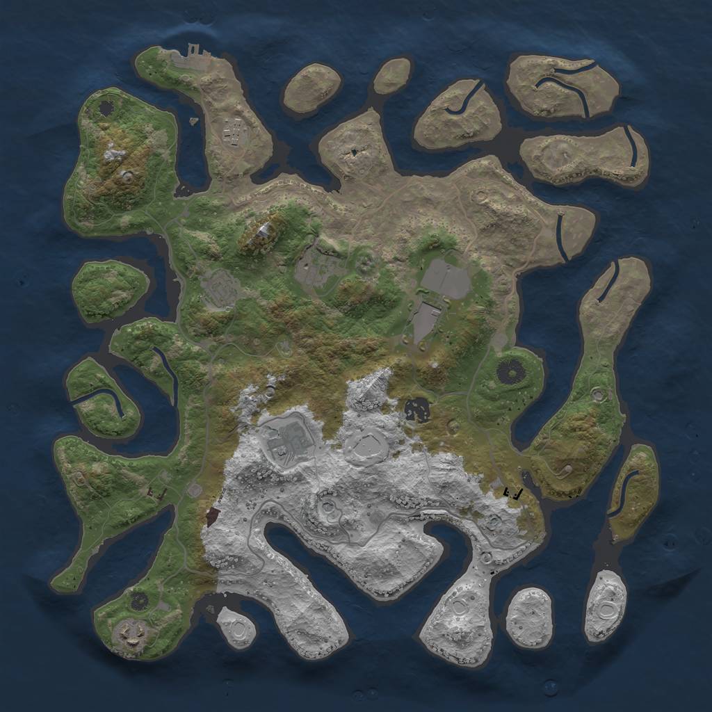 Rust Map: Procedural Map, Size: 4000, Seed: 46546813, 17 Monuments