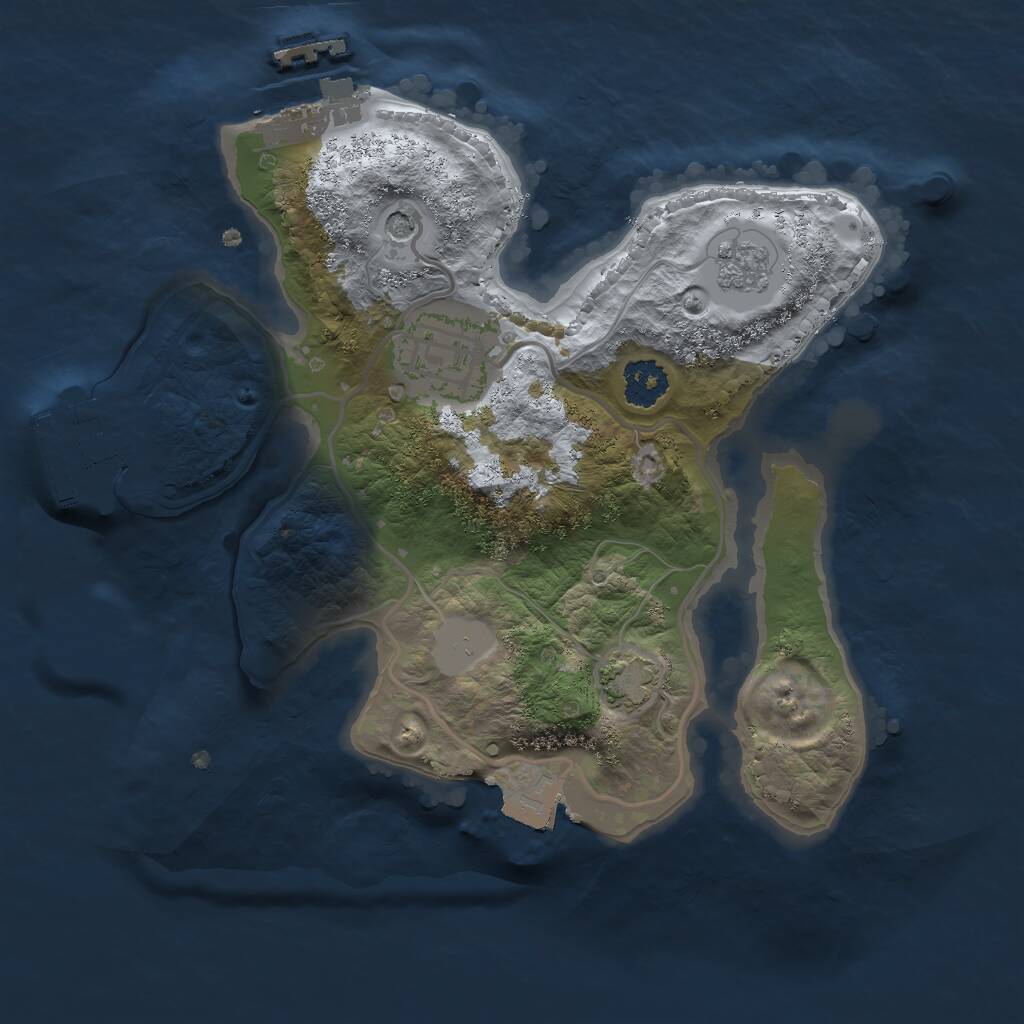 Rust Map: Procedural Map, Size: 2200, Seed: 61611, 7 Monuments