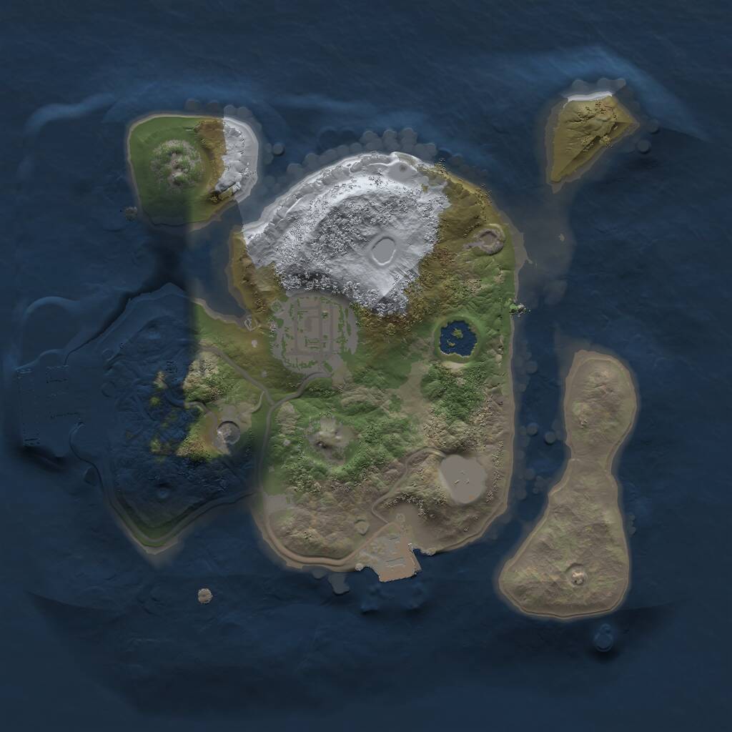 Rust Map: Procedural Map, Size: 2000, Seed: 586894549, 4 Monuments