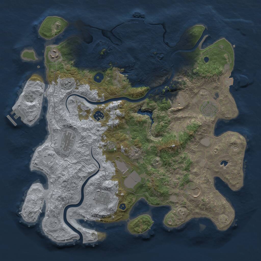 Rust Map: Procedural Map, Size: 4000, Seed: 400610208, 15 Monuments