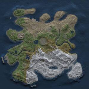 Thumbnail Rust Map: Procedural Map, Size: 3000, Seed: 15000, 11 Monuments