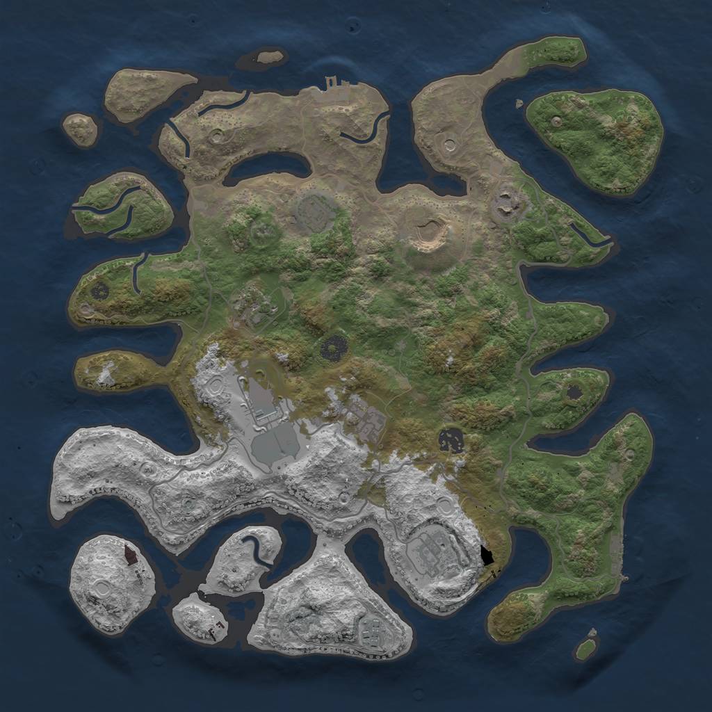 Rust Map: Procedural Map, Size: 4000, Seed: 1390522955, 20 Monuments