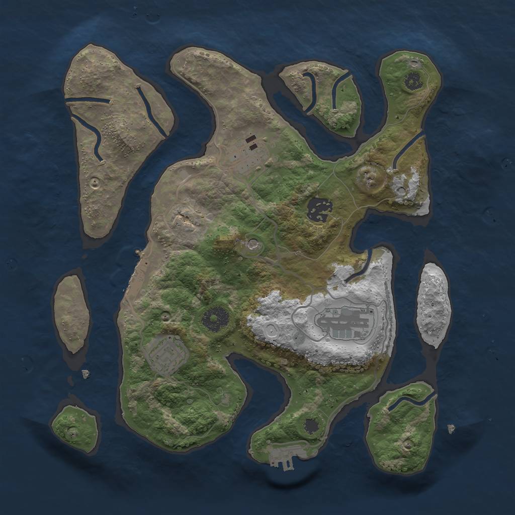 Rust Map: Procedural Map, Size: 3000, Seed: 1247568390, 15 Monuments