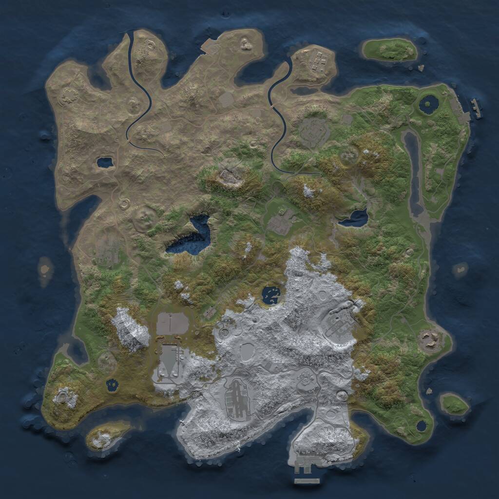 Rust Map: Procedural Map, Size: 4000, Seed: 1982383119, 15 Monuments