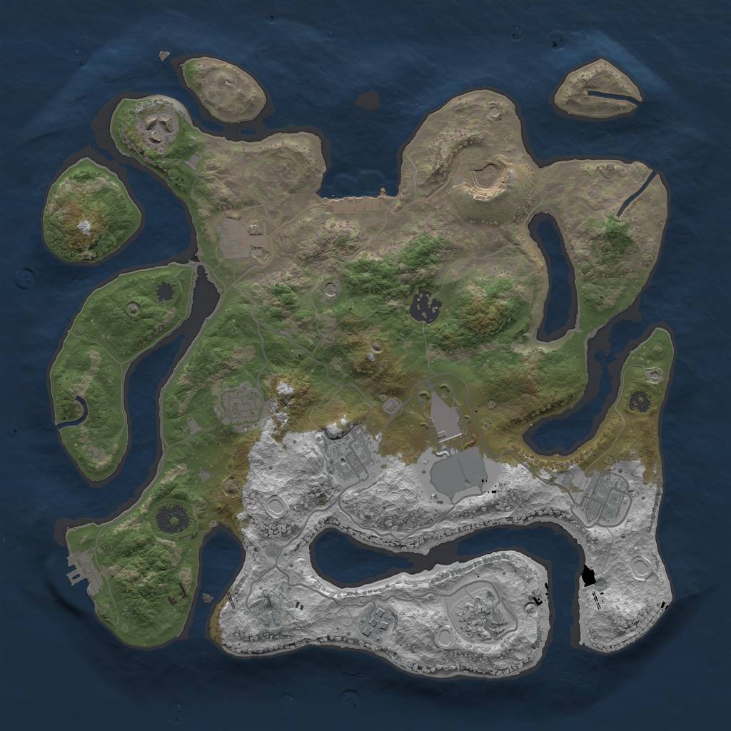 Rust Map: Procedural Map, Size: 3500, Seed: 54521525, 21 Monuments