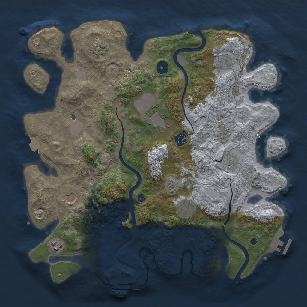 Rust Map: Procedural Map, Size: 3750, Seed: 1767448435, 16 Monuments