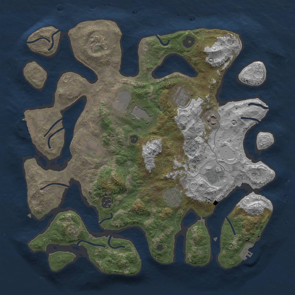 Rust Map: Procedural Map, Size: 3750, Seed: 1767448435, 20 Monuments