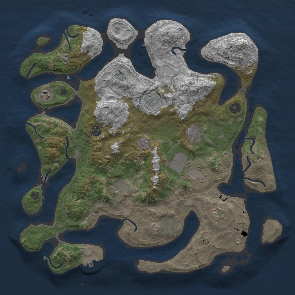 Rust Map: Procedural Map, Size: 4000, Seed: 926692675, 20 Monuments