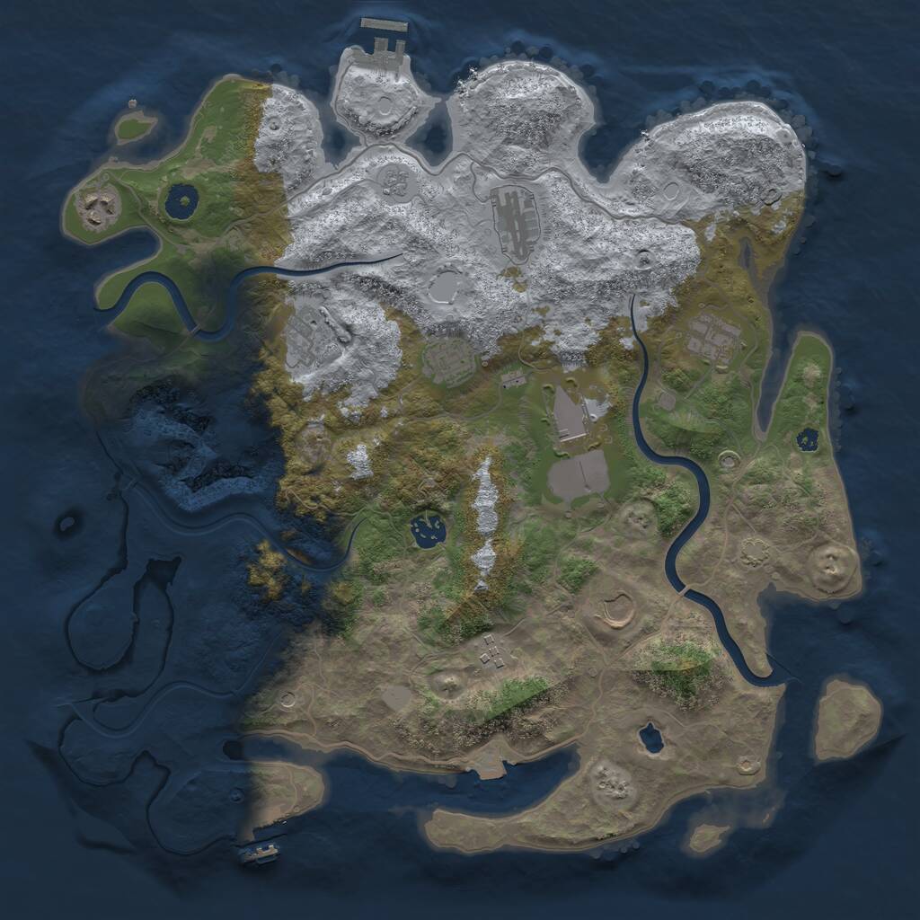 Rust Map: Procedural Map, Size: 4000, Seed: 926692675, 15 Monuments