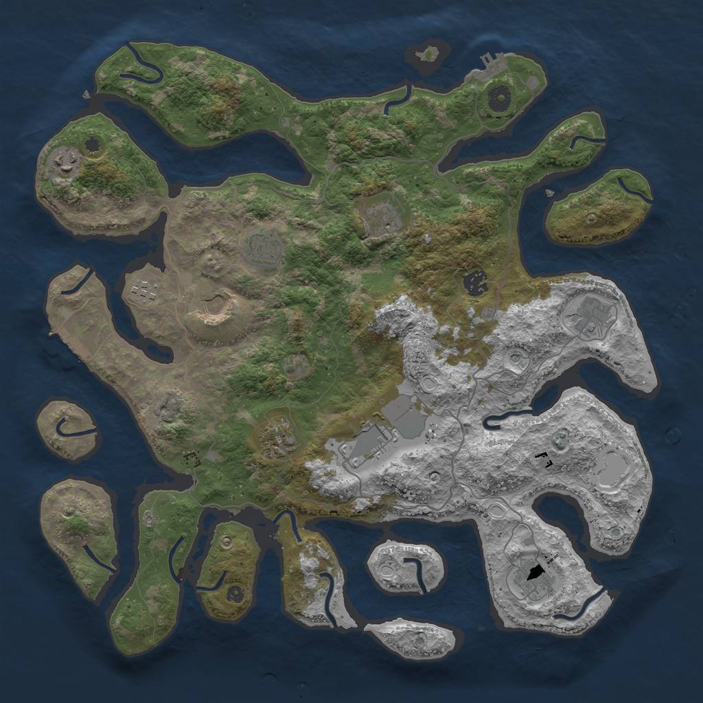 Rust Map: Procedural Map, Size: 4200, Seed: 69420, 21 Monuments