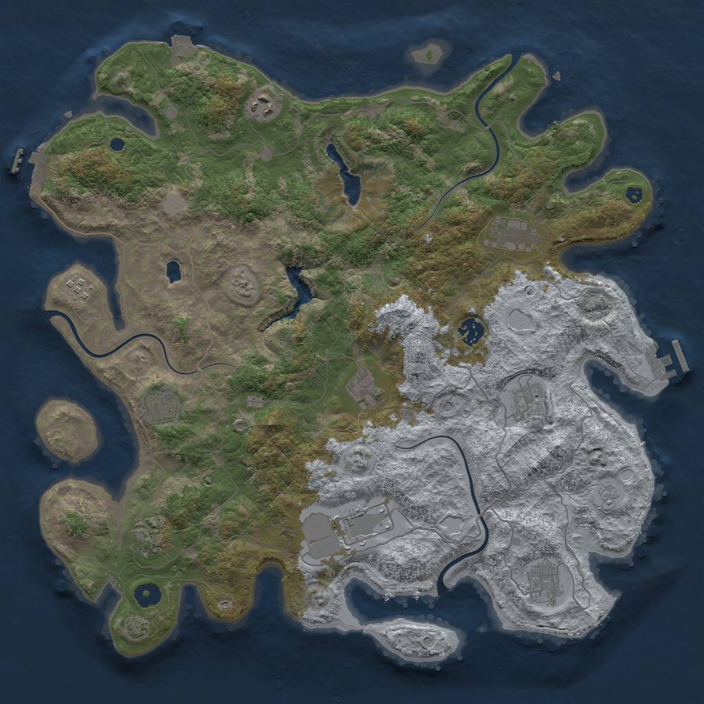 Rust Map: Procedural Map, Size: 4200, Seed: 69420, 16 Monuments