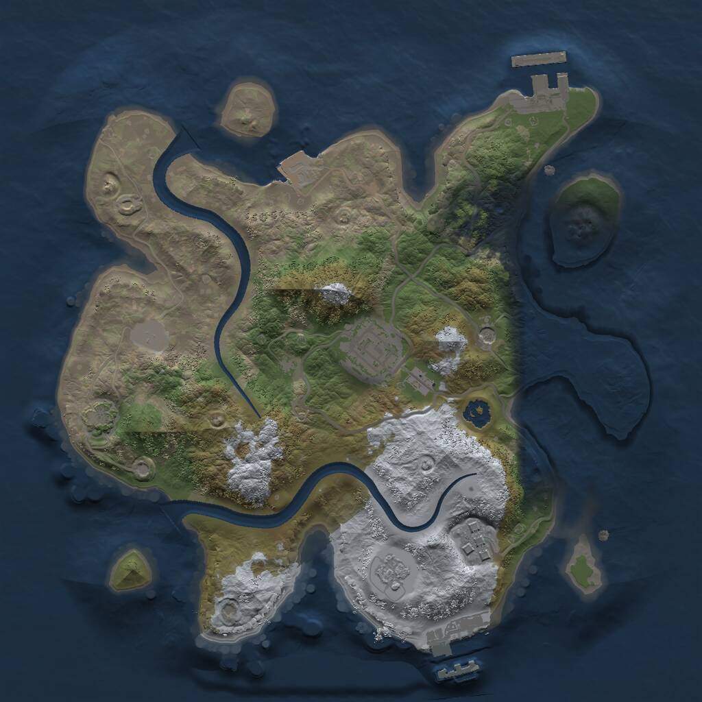 Rust Map: Procedural Map, Size: 2600, Seed: 1241731112, 8 Monuments