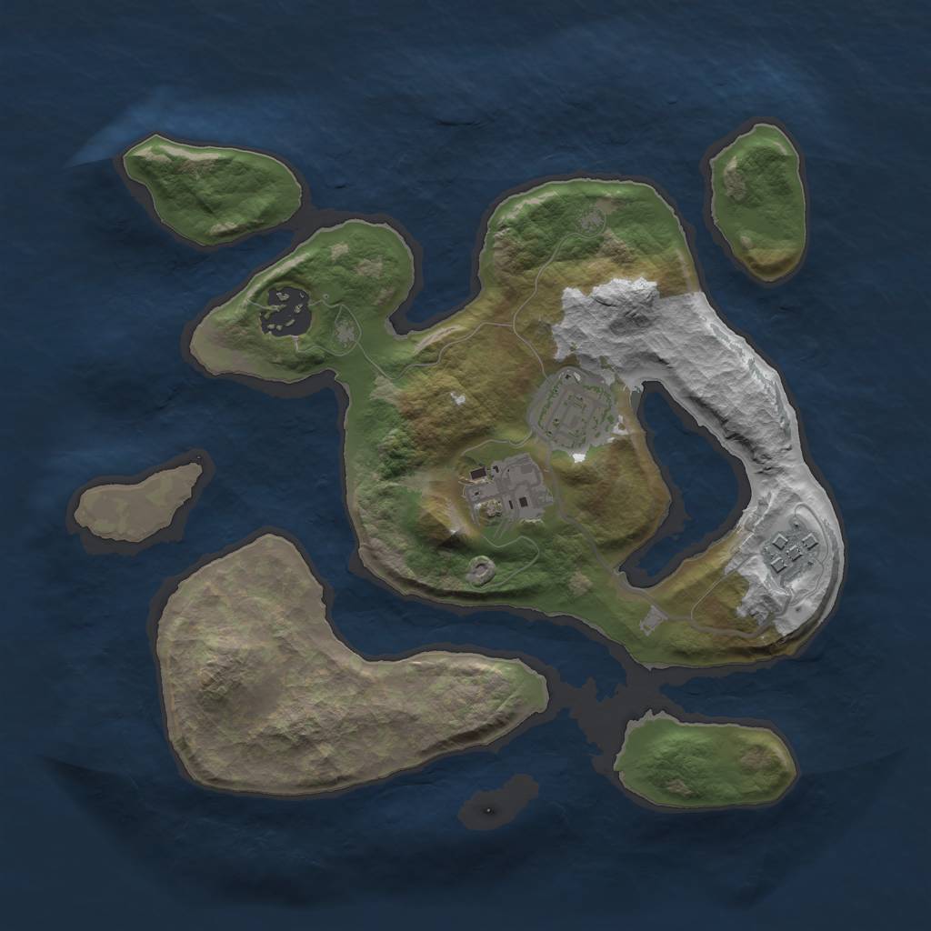 Rust Map: Barren, Size: 2650, Seed: 1337, 6 Monuments