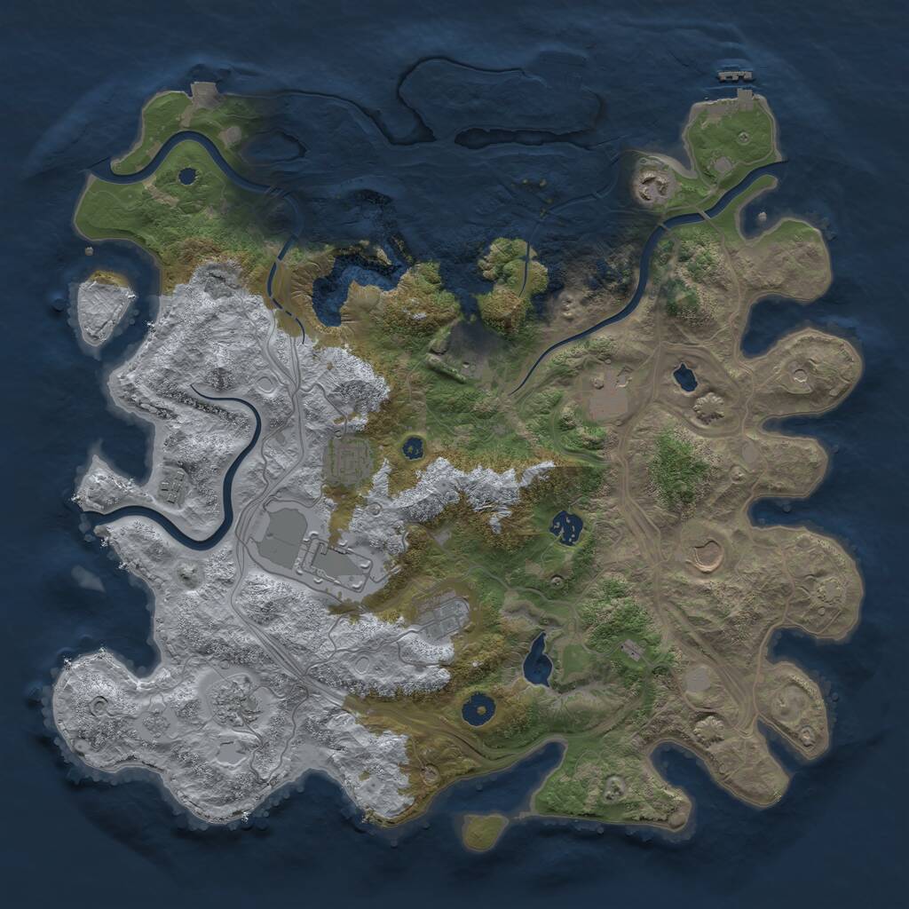 Rust Map: Procedural Map, Size: 4250, Seed: 1962436934, 16 Monuments