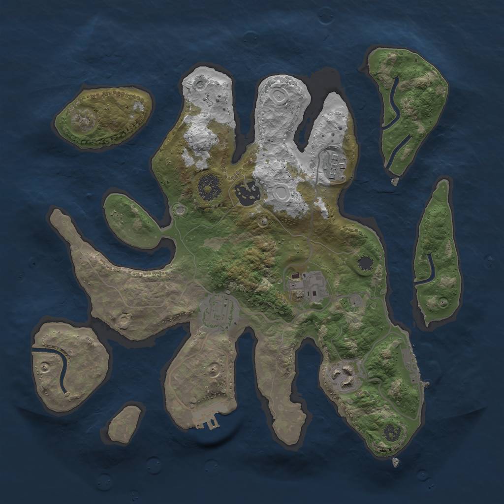 Rust Map: Procedural Map, Size: 3000, Seed: 1405460263, 15 Monuments