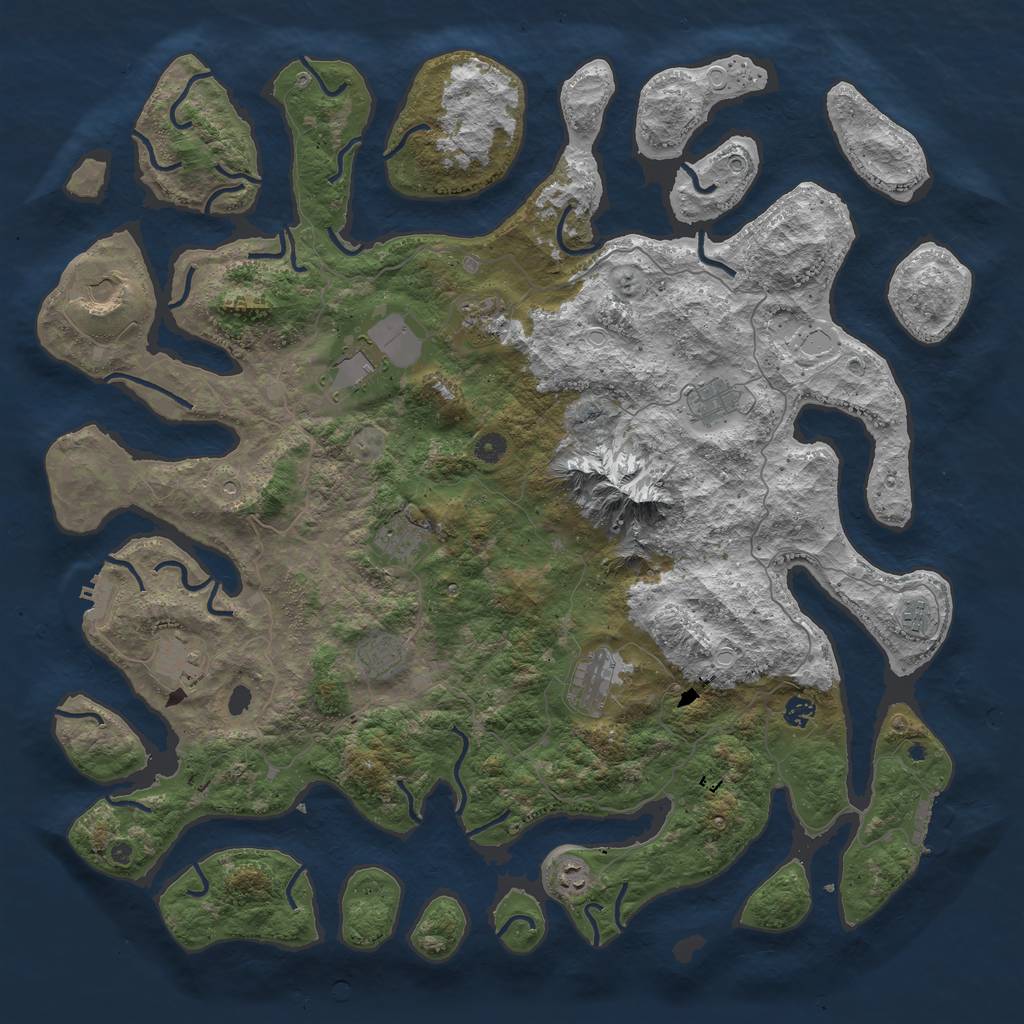 Rust Map: Procedural Map, Size: 5000, Seed: 20210805, 22 Monuments