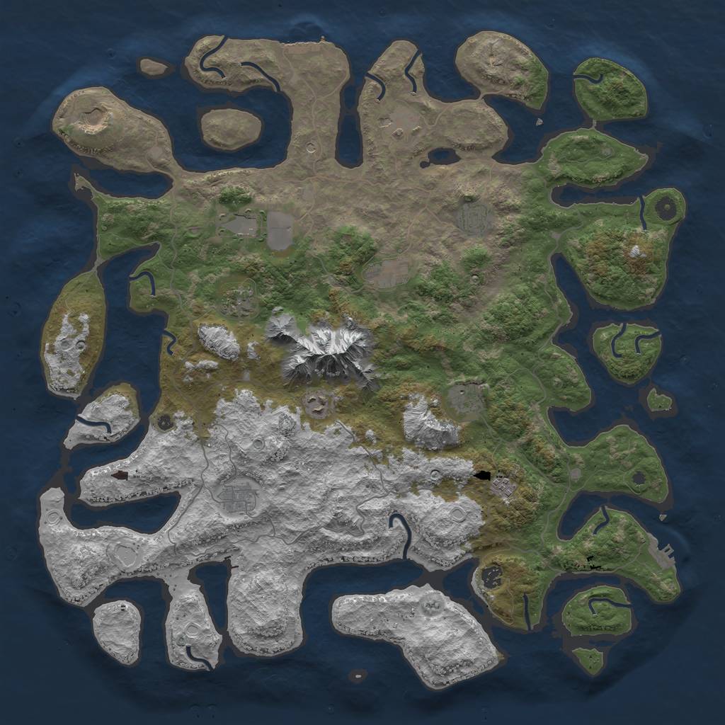 Rust Map: Procedural Map, Size: 5000, Seed: 45879324, 22 Monuments