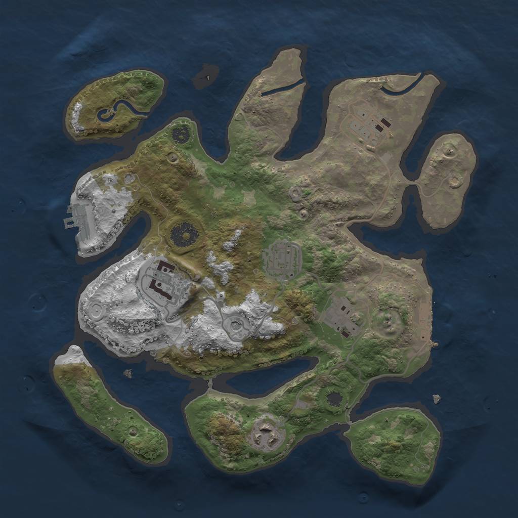 Rust Map: Procedural Map, Size: 3000, Seed: 718772702, 16 Monuments