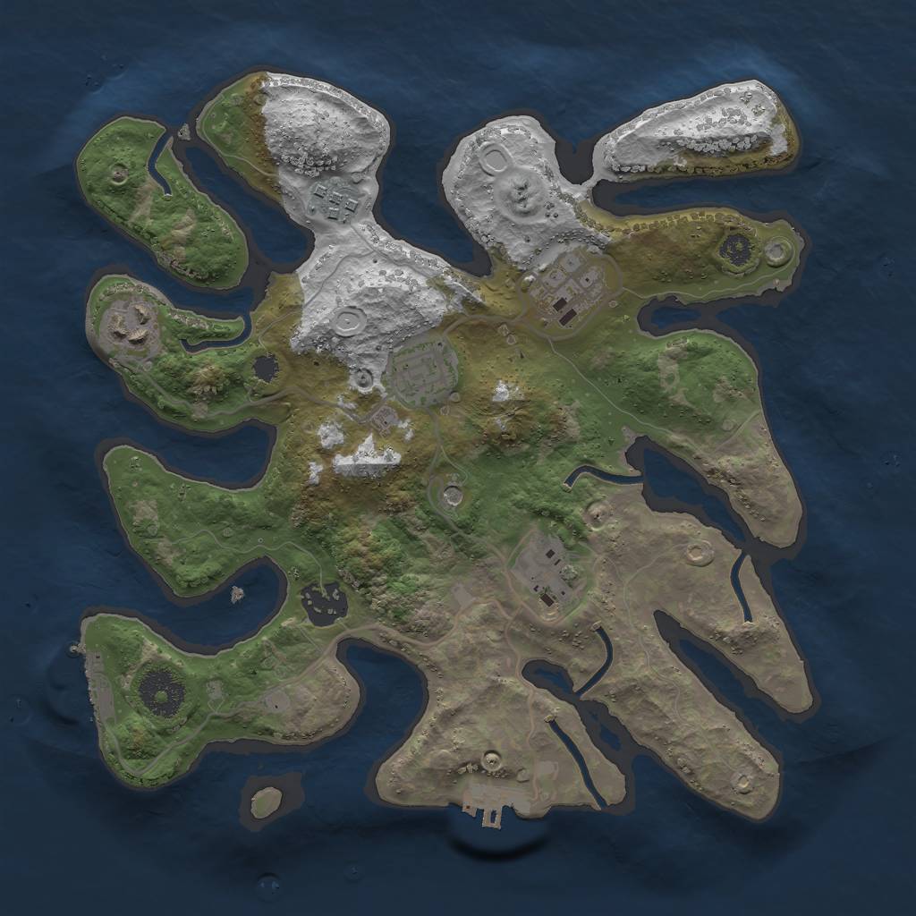 Rust Map: Procedural Map, Size: 3000, Seed: 254, 17 Monuments