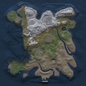 Thumbnail Rust Map: Procedural Map, Size: 3000, Seed: 254, 11 Monuments