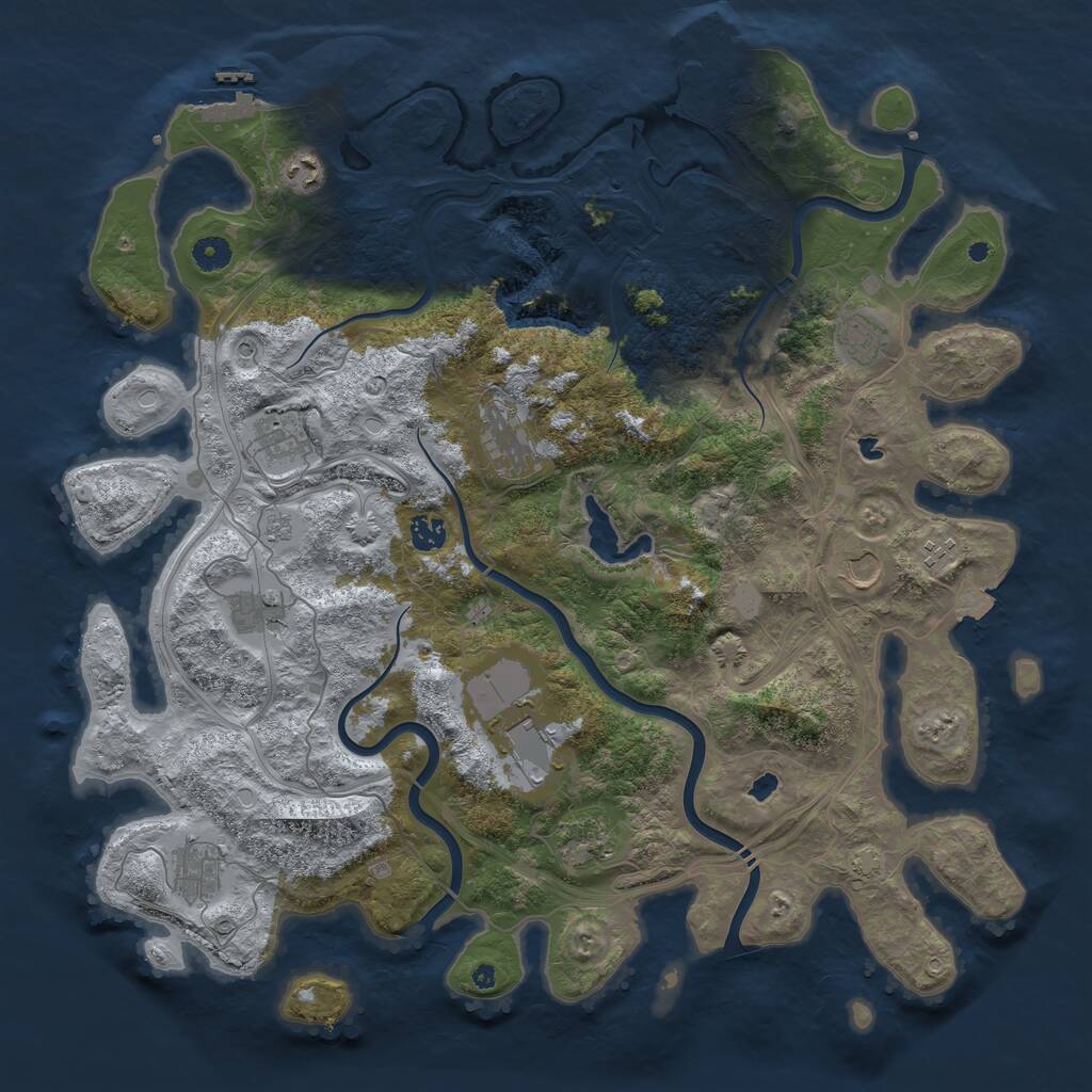 Rust Map: Procedural Map, Size: 4500, Seed: 950999410, 17 Monuments