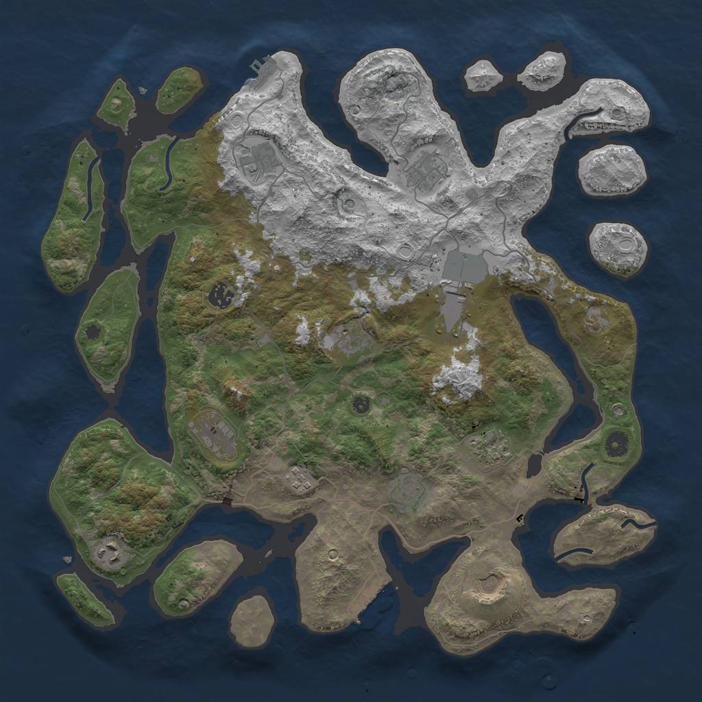 Rust Map: Procedural Map, Size: 4250, Seed: 2048388341, 22 Monuments