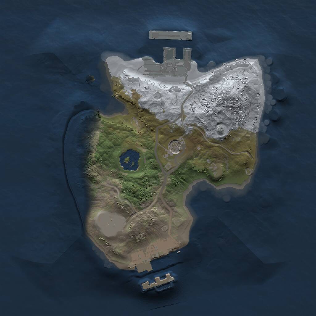 Rust Map: Procedural Map, Size: 1500, Seed: 8954, 4 Monuments