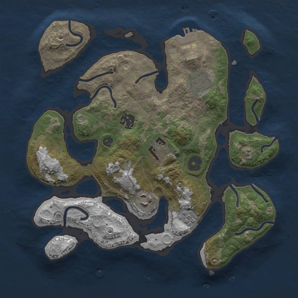 Rust Map: Procedural Map, Size: 3000, Seed: 1398312180, 15 Monuments